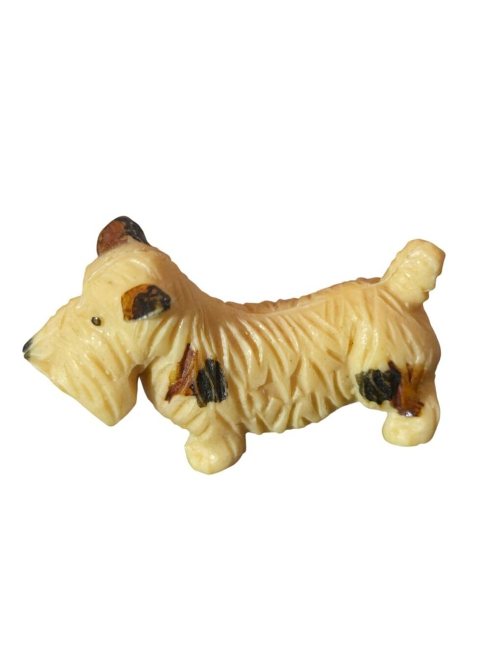 Terrier Dog plastic Figurine trinket Scottish Terrier Scottie Jack Russell Vtg